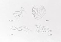 a series of drawings of wavy lines on a white background